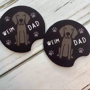 2/$15 Weimaraner Mom /  Dad  Custom Car Coaster